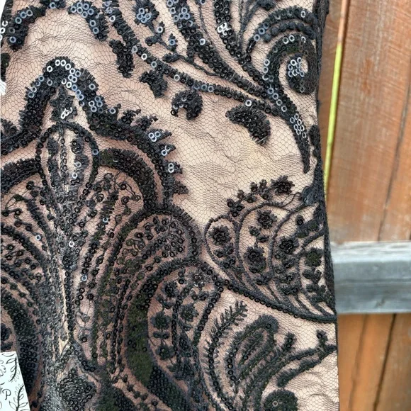 Free People Black and Cream Backless Dress - Picture 9 of 10